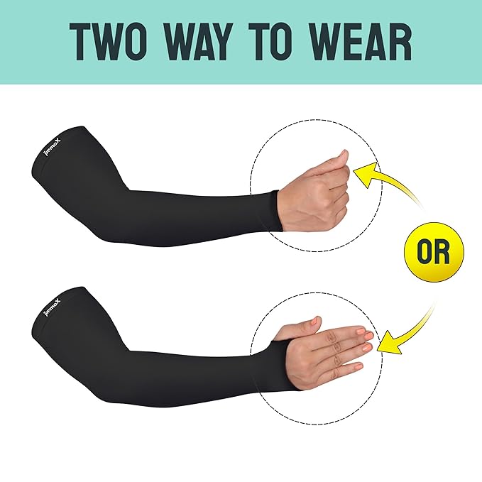 Arm Sleeves for Men & Women Sun Protection Hand Sleeves for Boys & Girls with Thumb-Hole UV Protection Hand Cover for Running, Cycling, Bike Riding, cricket and Outdoor Sports