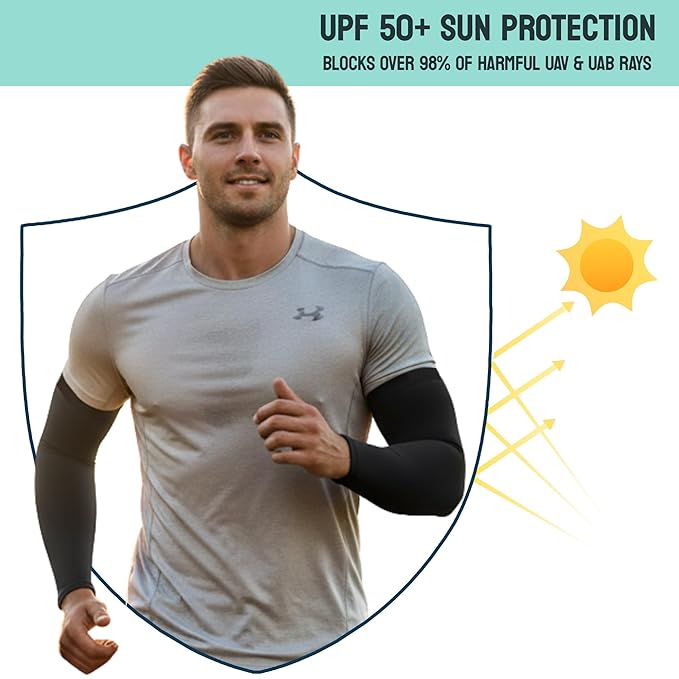 Arm Sleeves for Men & Women Sun Protection Hand Sleeves for Boys & Girls with Thumb-Hole UV Protection Hand Cover for Running, Cycling, Bike Riding, cricket and Outdoor Sports