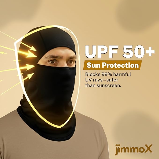Full Face Balaclava for Men & Women – UV Protection, Breathable, Anti-Dust & Sweat Absorbing, Stretchable Ski Mask, Helmet Liner for Bike Riding, Cycling