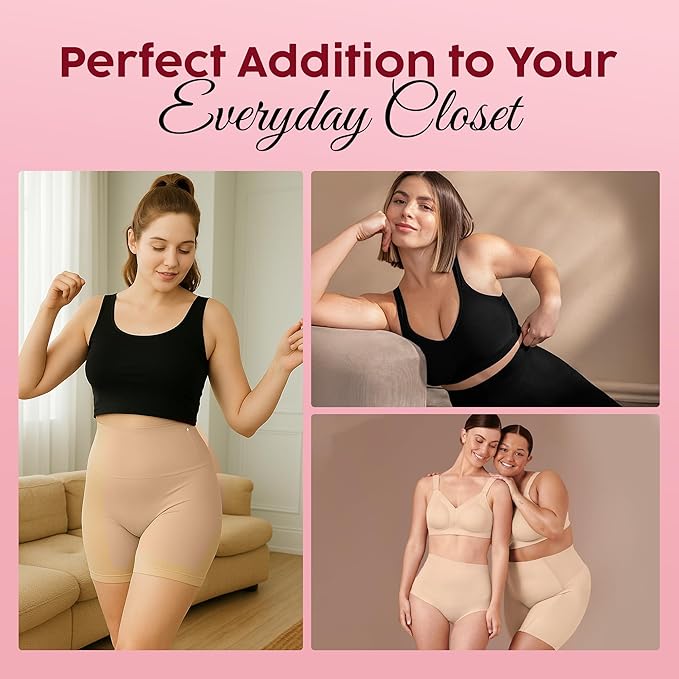 Women's Tummy Tucker Shapewear Shorts | High Waist Slim Fit Body Shaper for Women | Under Dress Anti Rolling Seamless Thigh Shaping Panty