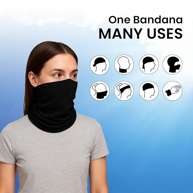 Bandana for Men & Women | UV Protection, Breathable & Lightweight Face Cover | Multipurpose Headwrap, Headband & Neck Scarf for Sports, Outdoor, Travel & Daily Use