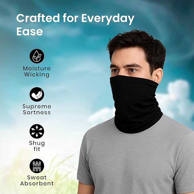 Bandana for Men & Women | UV Protection, Breathable & Lightweight Face Cover | Multipurpose Headwrap, Headband & Neck Scarf for Sports, Outdoor, Travel & Daily Use