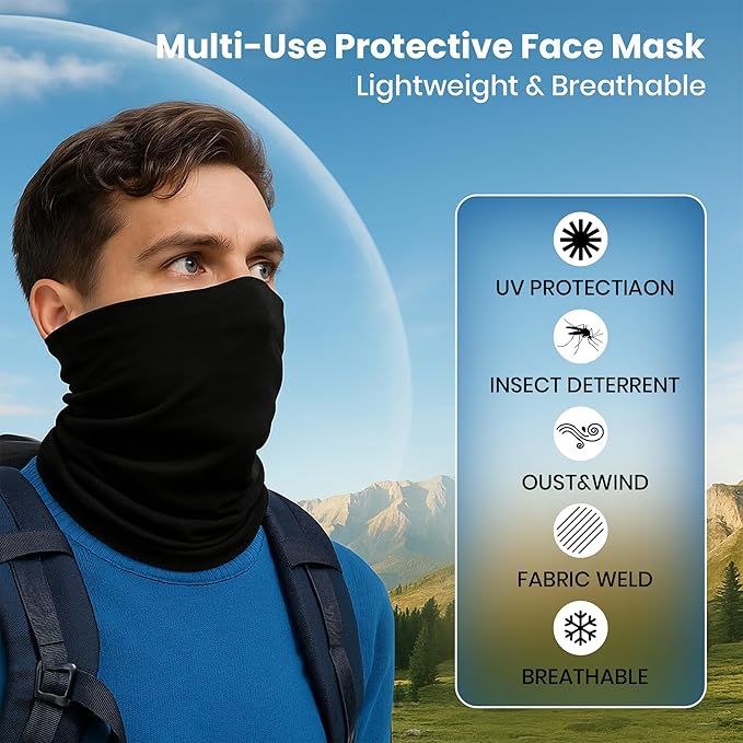Bandana for Men & Women | UV Protection, Breathable & Lightweight Face Cover | Multipurpose Headwrap, Headband & Neck Scarf for Sports, Outdoor, Travel & Daily Use