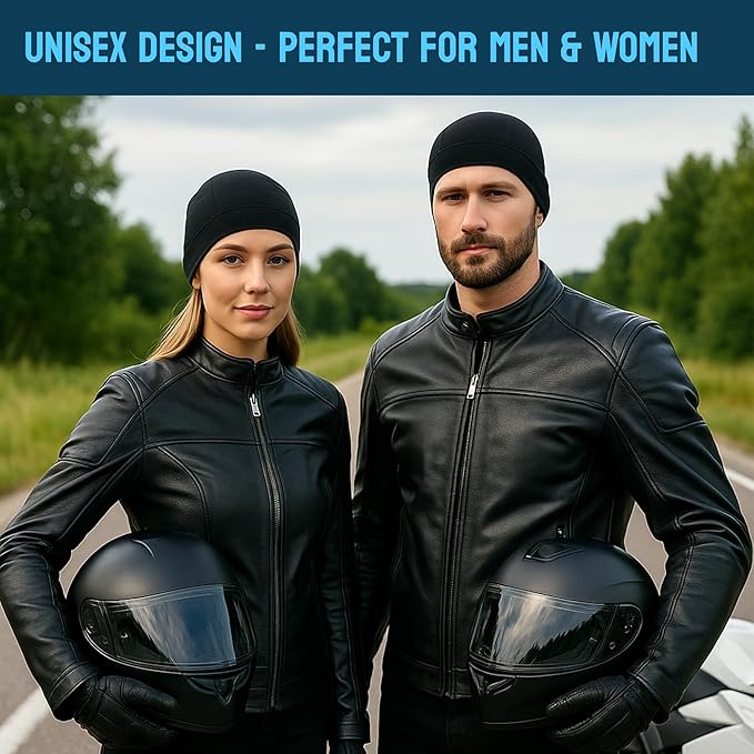 Helmet Skull Cap for Men & Women | Breathable Cycling Cap | Sweat-Wicking Helmet Liner | Lightweight Cooling Beanie for Biking, Running, Outdoor Sports