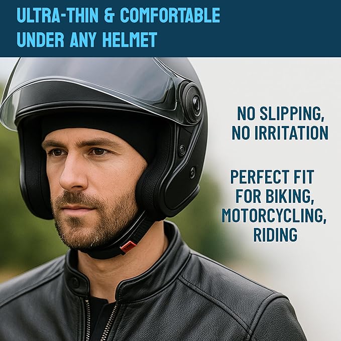 Helmet Skull Cap for Men & Women | Breathable Cycling Cap | Sweat-Wicking Helmet Liner | Lightweight Cooling Beanie for Biking, Running, Outdoor Sports