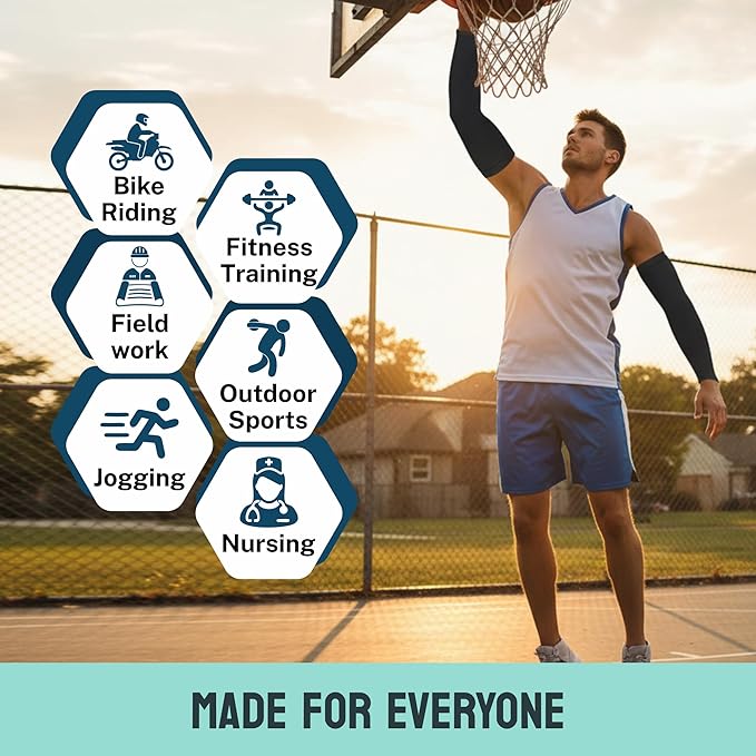 Arm Sleeves for Men & Women Sun Protection Hand Sleeves for Boys & Girls with Thumb-Hole UV Protection Hand Cover for Running, Cycling, Bike Riding, cricket and Outdoor Sports